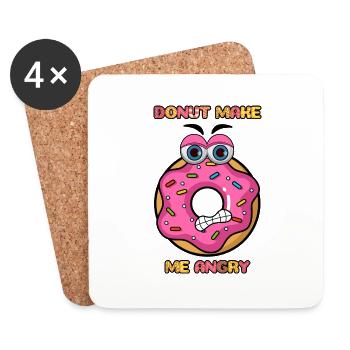 DONUT MAKE ME ANGRY - Coasters (set of 4) - white - Front