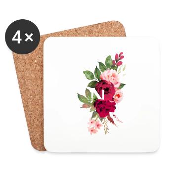 King flowers - Dessous de verre (lot de 4) - blanc - Devant