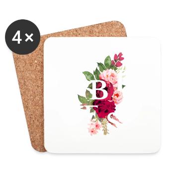 Vibes flowers - Dessous de verre (lot de 4) - blanc - Devant
