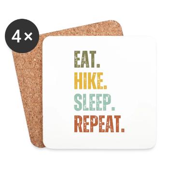 EAT HIKE SLEEP REPEAT - Coasters (set of 4) - white - Front