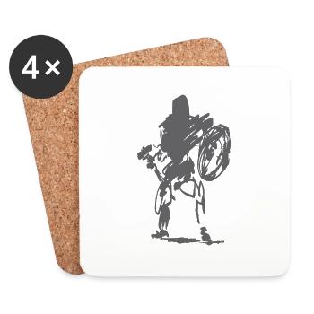 Krieger - Fantasy - Untersetzer (4er-Set) - Weiß - Vorne