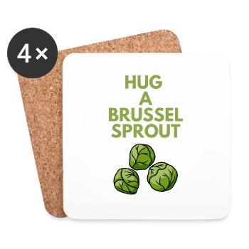 HUG A BRUSSEL SPROUT - Coasters (set of 4) - white - Front