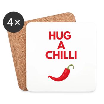 HUG A CHILLI - Coasters (set of 4) - white - Front