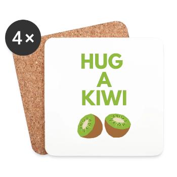 HUG A KIWI - Coasters (set of 4) - white - Front