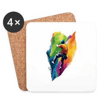 Clément escalade - Dessous de verre (lot de 4) - blanc - Devant