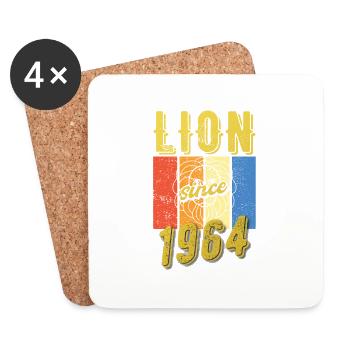 Léo 1964 Zodiac Cadeau d’anniversaire - Dessous de verre (lot de 4) - blanc - Devant