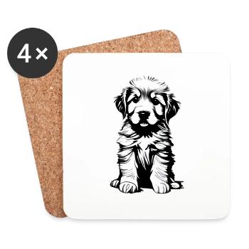 Labrador Retriever Labrador Propriétaire Chiot - Dessous de verre (lot de 4) - blanc - Devant