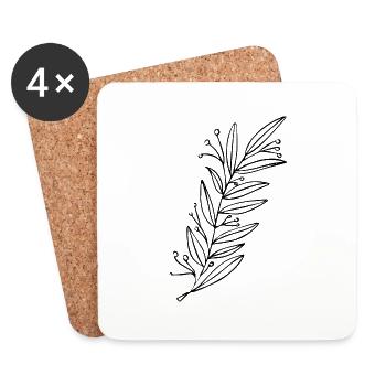 Flower Flower Plant - Coasters (set of 4) - white - Front