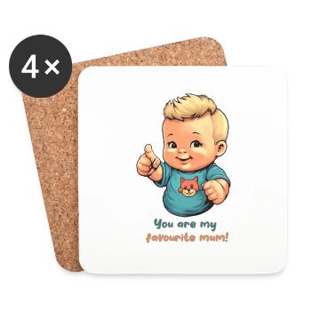 You are my favourite mum! - Coasters (set of 4) - white - Front
