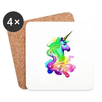 Licorne Mythique Animal Fille Licornes Licorne - Dessous de verre (lot de 4) - blanc - Devant