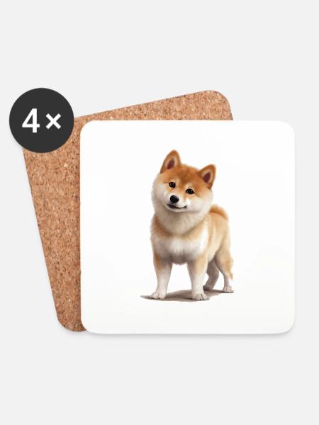 Shiba Inu Dog Gift - Coasters (set of 4) - white