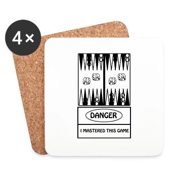 boardgame chess backgammon game night - Untersetzer (4er-Set) - Weiß - Vorne