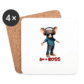 Comme une souris - Dessous de verre (lot de 4) - blanc - Devant