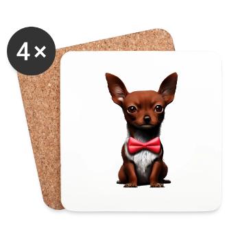 Chihuahua Dog Propriétaire Chihuahua Puppy Dogs - Dessous de verre (lot de 4) - blanc - Devant