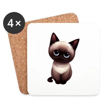 Burmese cat - Untersetzer (4er-Set) - Weiß - Vorne