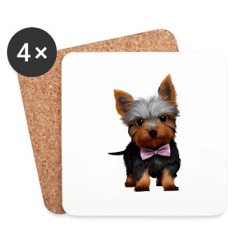 Propriétaire de chien Yorkshire Terrier chiot - Dessous de verre (lot de 4) - blanc - Devant