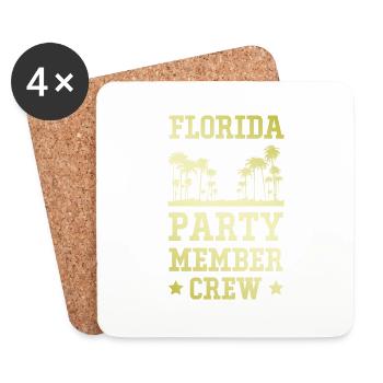 Équipe de fête en Floride - Dessous de verre (lot de 4) - blanc - Devant
