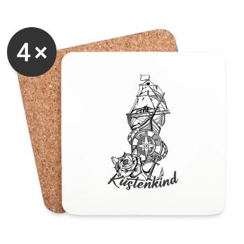 Küstenkind // Illustration - Untersetzer (4er-Set) - Weiß - Vorne