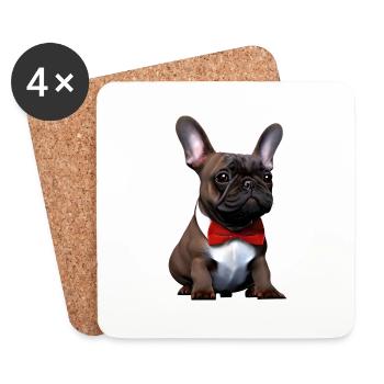 Propriétaires de chiens Bulldog Chiens Propriétaires de chiens - Dessous de verre (lot de 4) - blanc - Devant