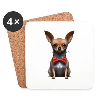 Chihuahua Chiens Chihuahua Chihuahua Chippy Dog Propriétaires de chiens - Dessous de verre (lot de 4) - blanc - Devant