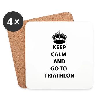 Triathlon Natation Vélo Course Marathon - Dessous de verre (lot de 4) - blanc - Devant