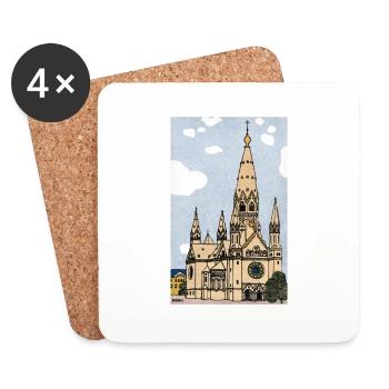 Kaiser Wilhelm Gedächtniskirche Berlin - Untersetzer (4er-Set) - Weiß - Vorne