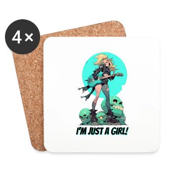 Je ne suis qu’une fille - Dessous de verre (lot de 4) - blanc - Devant
