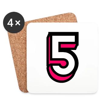 5. 5 JAHRE. 5-JÄHRIGES JUBILÄUM. GEBURTSTAG 5 JAHRE. 5 - Untersetzer (4er-Set) - Weiß - Vorne