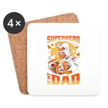 Mon super-héros préféré est mon père 20 ans - Dessous de verre (lot de 4) - blanc - Devant