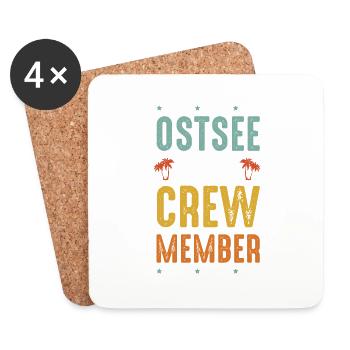 Ostsee Party Crew - Untersetzer (4er-Set) - Weiß - Vorne