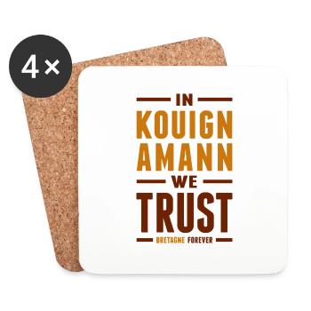 In Kouign amann we trust - Dessous de verre (lot de 4) - blanc - Devant
