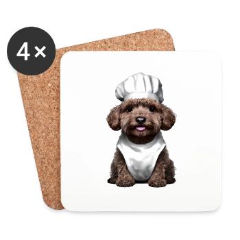 Caniche Dog Propriétaire Caniche Puppy Restaurateur Chien Amour - Dessous de verre (lot de 4) - blanc - Devant