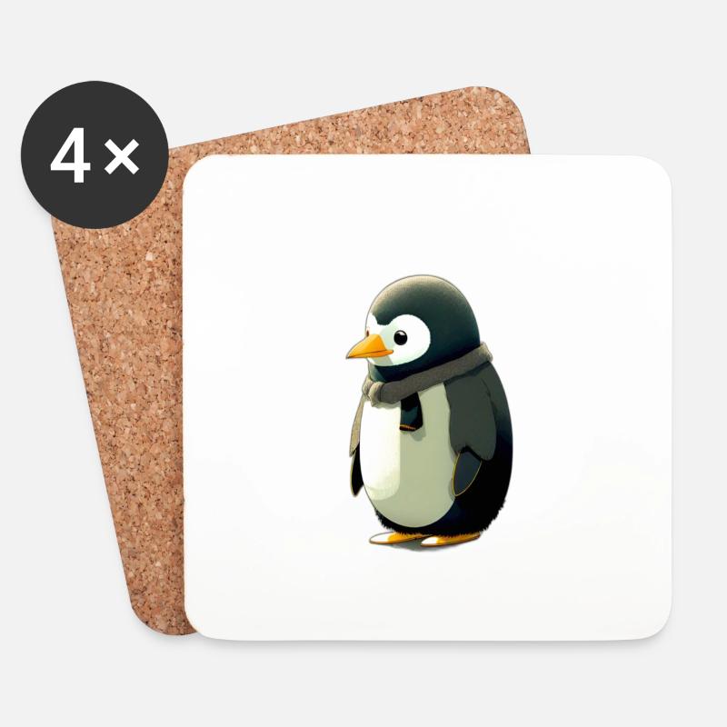 Ein süßer, pummeliger Pinguin - Untersetzer (4er-Set) - Weiß