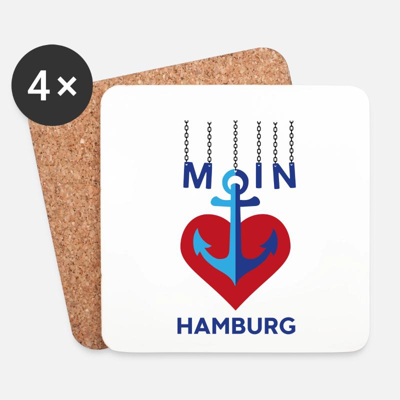 Moin Hamburg - Untersetzer (4er-Set) - Weiß