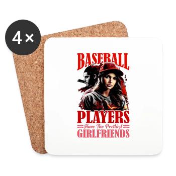 Les joueurs de baseball ont les plus jolies petites amies 9 - Dessous de verre (lot de 4) - blanc - Devant