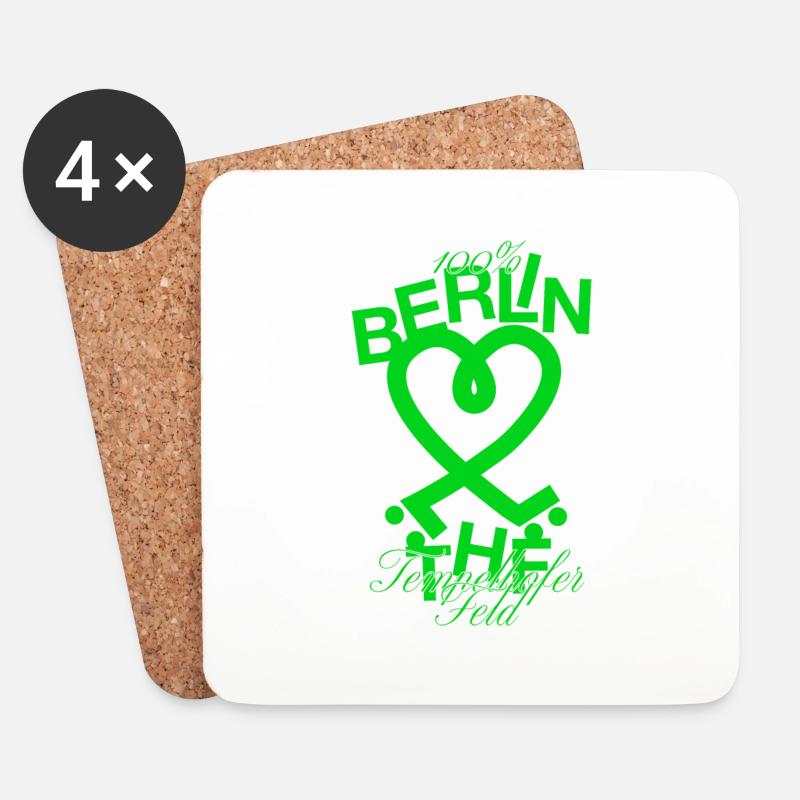 Tempelhofer Feld skater - Untersetzer (4er-Set) - Weiß