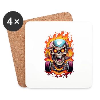 Biker Design - Coasters (set of 4) - white - Front