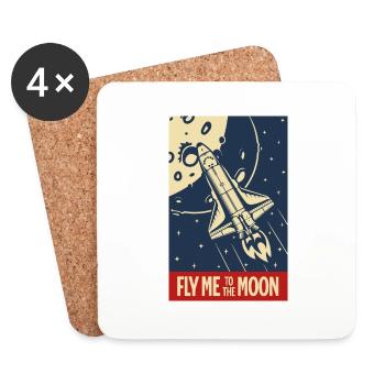 Envolez-moi vers la Lune - Dessous de verre (lot de 4) - blanc - Devant