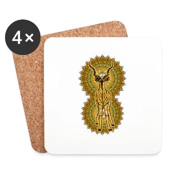African Nature 2023 09 Kudu C - Coasters (set of 4) - white - Front