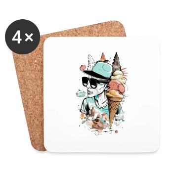 Marco le glacier - Dessous de verre (lot de 4) - blanc - Devant