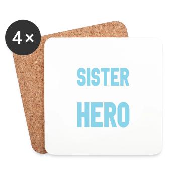 Schwester Limited Edition Spruch - Untersetzer (4er-Set) - Weiß - Vorne