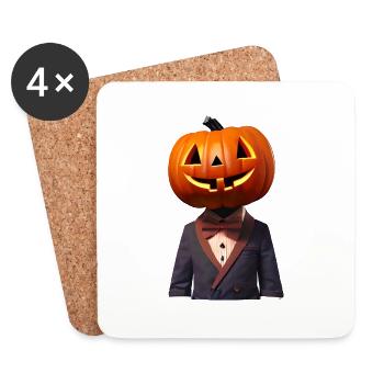 Halloween Pumpkin Costume Cadeau Costume de citrouille - Dessous de verre (lot de 4) - blanc - Devant