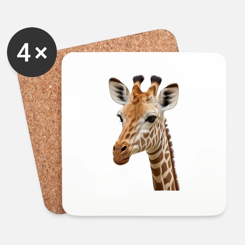 Giraffe - Untersetzer (4er-Set) - Weiß