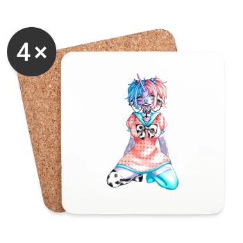 Anime Design - Untersetzer (4er-Set) - Weiß - Vorne