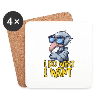 Shoebill Bird Ornithologist Forest I Gift - Coasters (set of 4) - white - Front