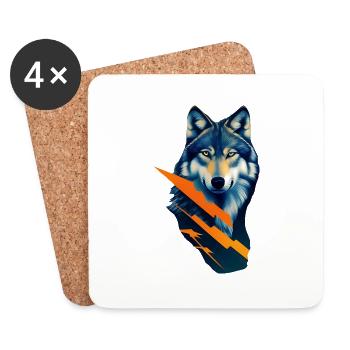 wolf - Coasters (set of 4) - white - Front