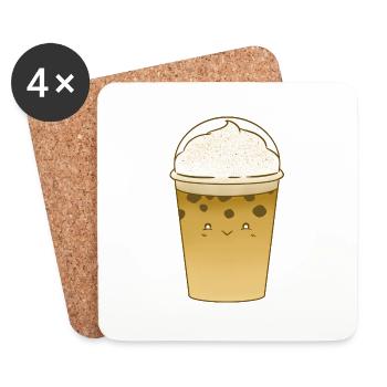 Latte à la citrouille douce - Dessous de verre (lot de 4) - blanc - Devant