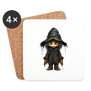 Scarecrow Halloween Cartoon Scary Scarecrow - Coasters (set of 4) - white - Front