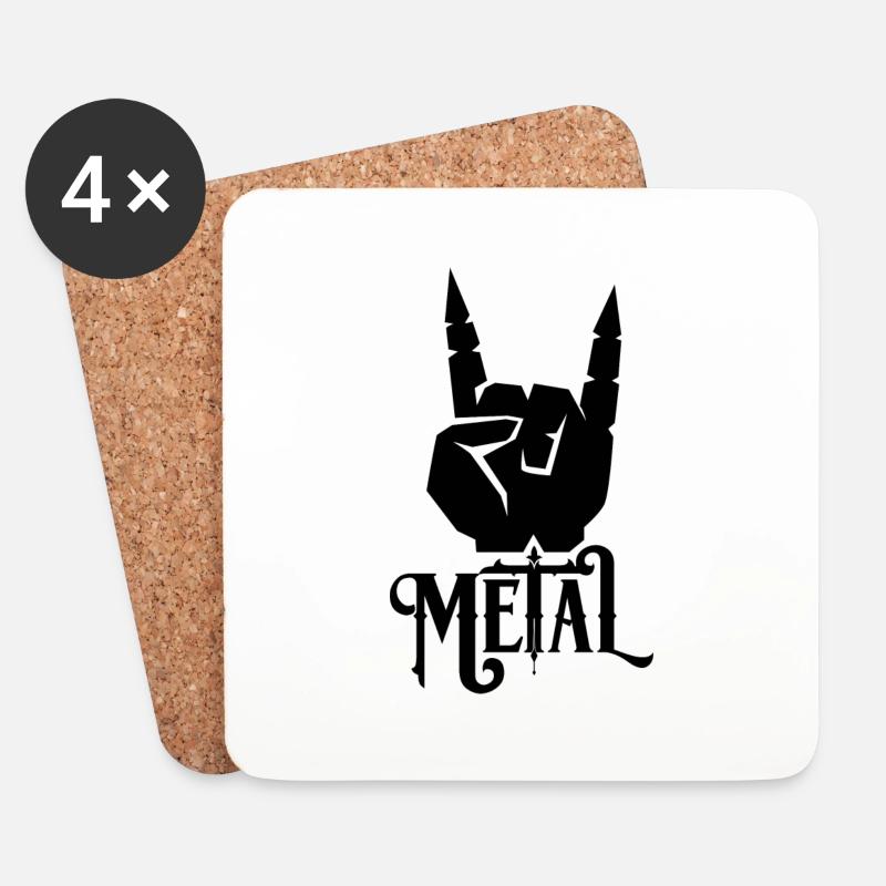 Metall. - Untersetzer (4er-Set) - Weiß