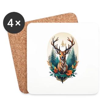 Deer - Coasters (set of 4) - white - Front